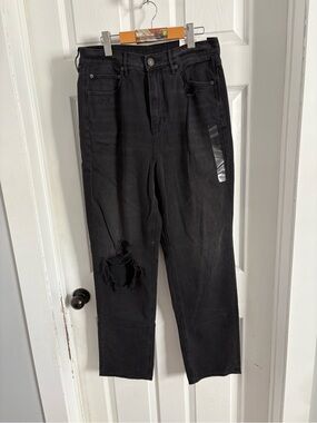 American Eagle Outfitters Black Distressed Boyfriend Jeans